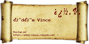 Ádám Vince névjegykártya